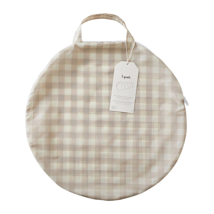 Gingham Beige Play Tunnel