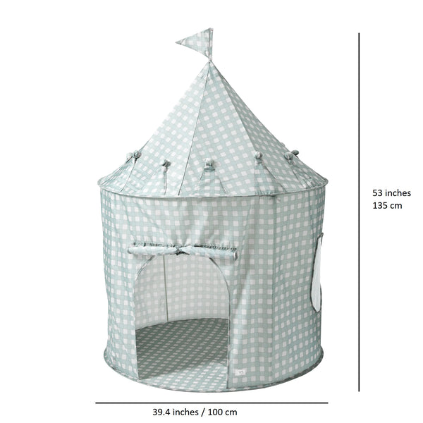 Gingham Blue Play Tent