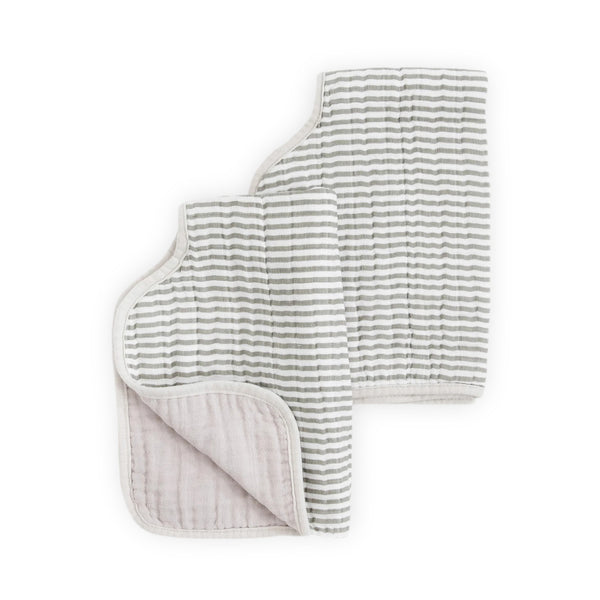 Muslin Burp Cloth - Grey Stripe