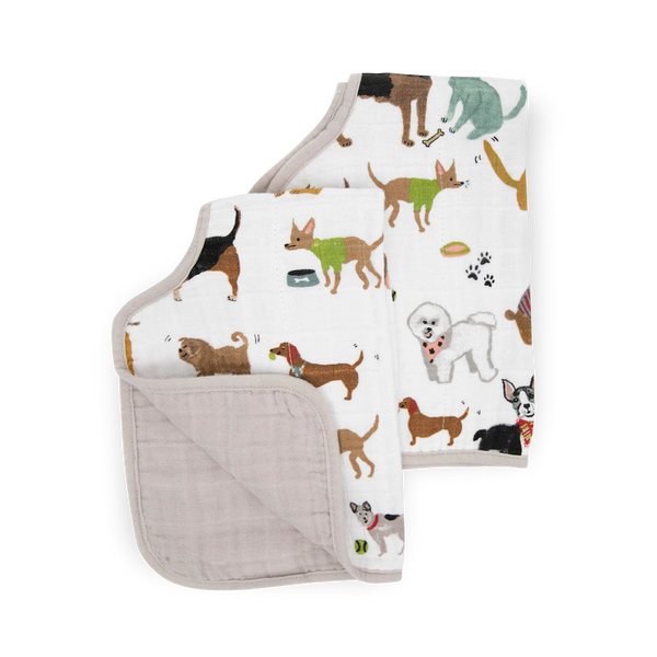 2 Pack Muslin Burp Cloth - Woof