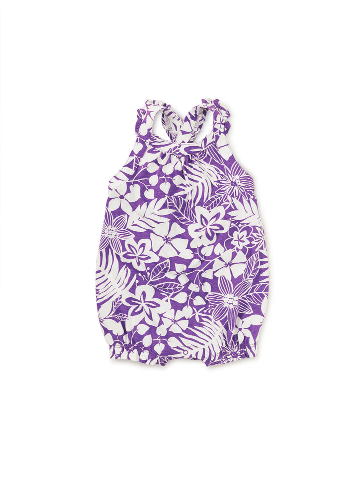 Tropical Foliage Cross-Back Romper