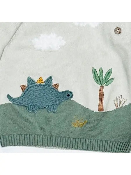 Dino Applique Button Baby Pullover Sweater (Organic)