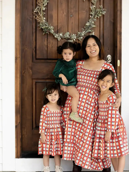 Holiday Plaid Velour Dress