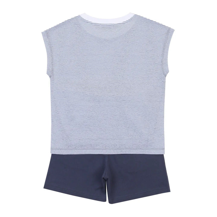 Davin Striped Tee & Solid Shorts Set