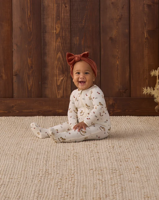 Velour Bow Headband - Redwood