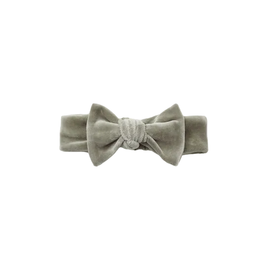 Velour Bow Headband - Spruce