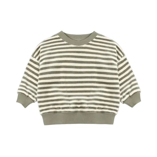 Velour Relaxed Sweatshirt - Spruce Stripe