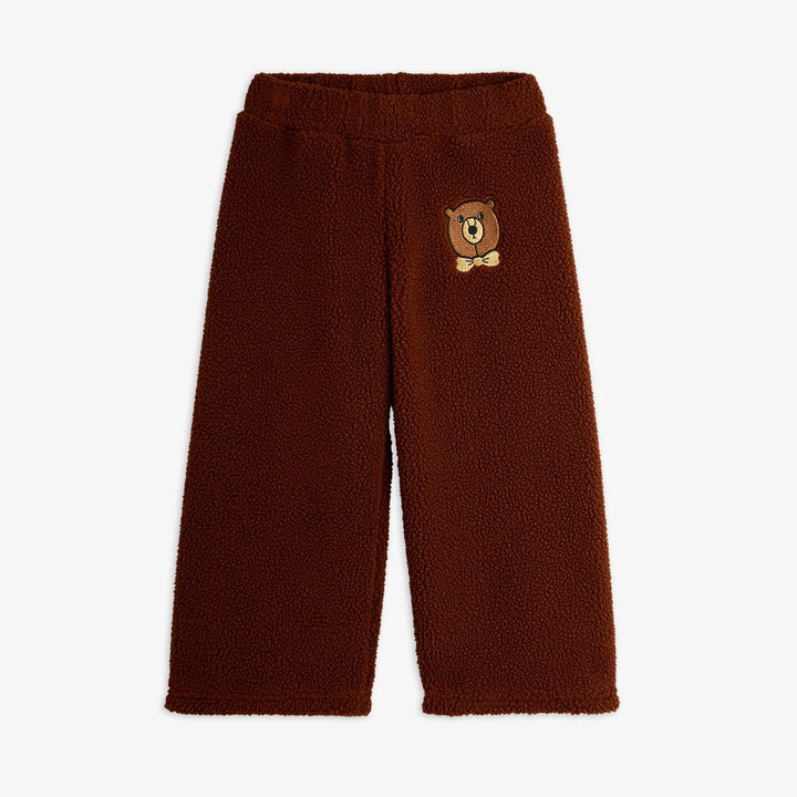 Brown Bear Embroidered Pile Trousers