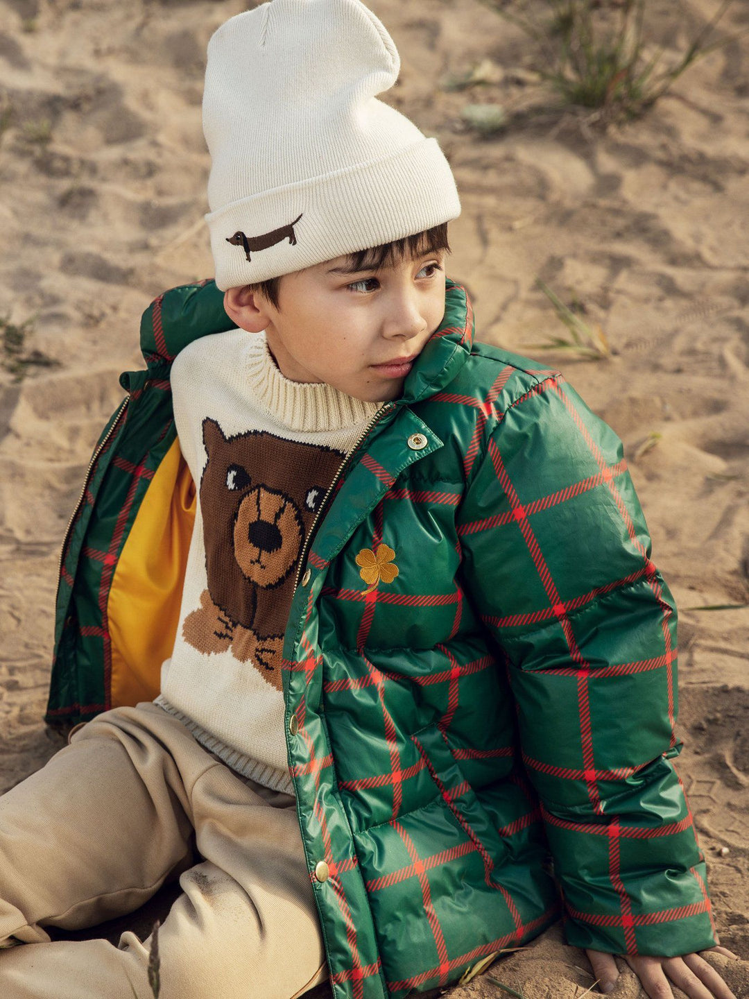 Off White Bear Intarsia Knit Sweater