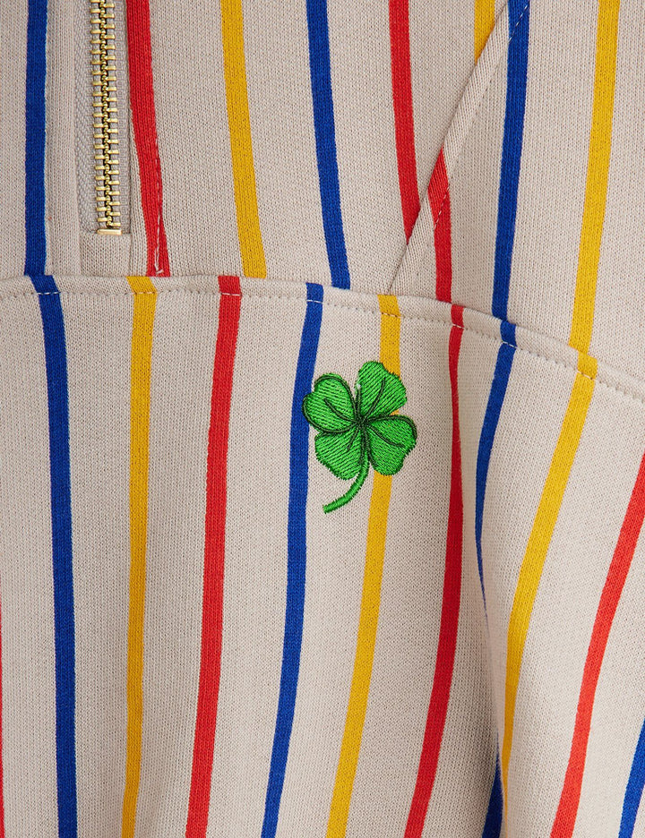 Clover Embroidered Half Zip Sweatshirt