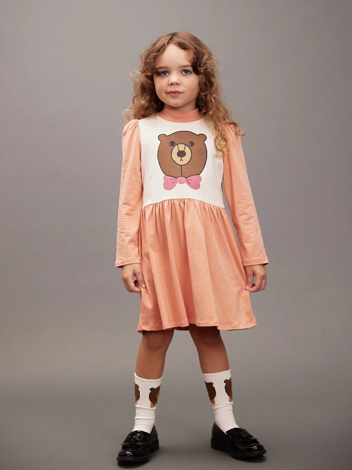 Pink Bear SP L/S Dress