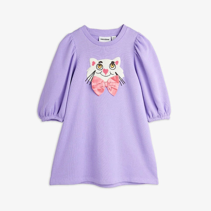 Purple Cat with Bowtie Chenille Sweatdress