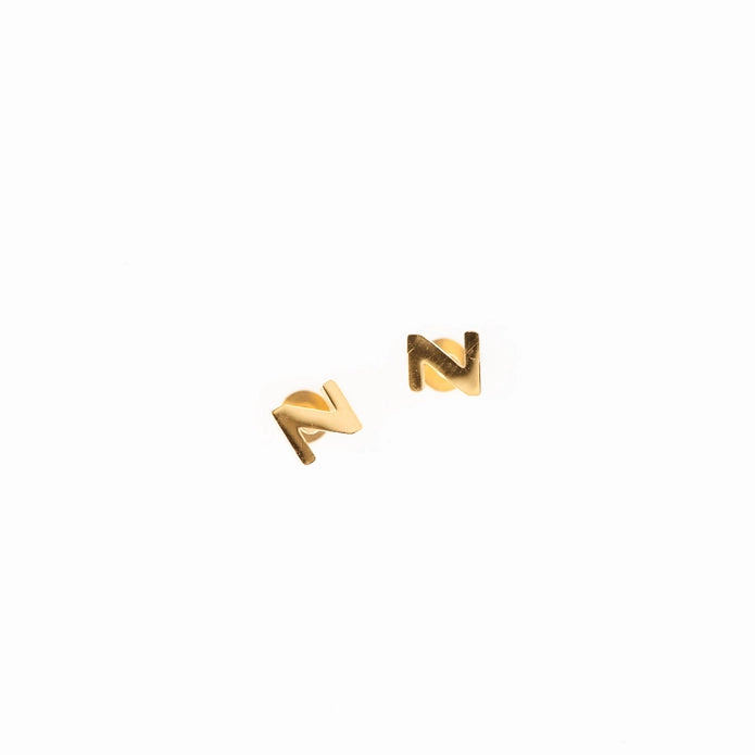 Hypoallergenic Gold Letter Studs