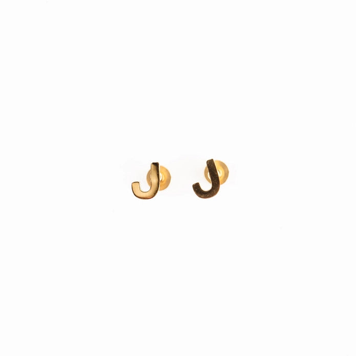Hypoallergenic Gold Letter Studs