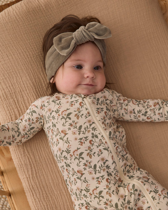Velour Bow Headband - Spruce