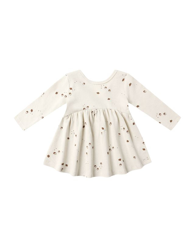 Natural Acorns Ribbed L/S Dress