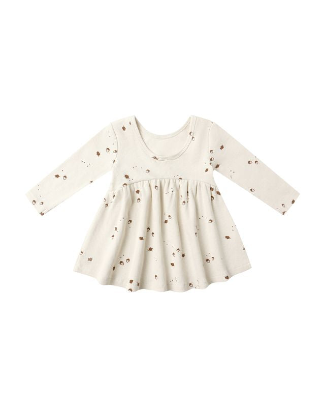 Natural Acorns Ribbed L/S Dress