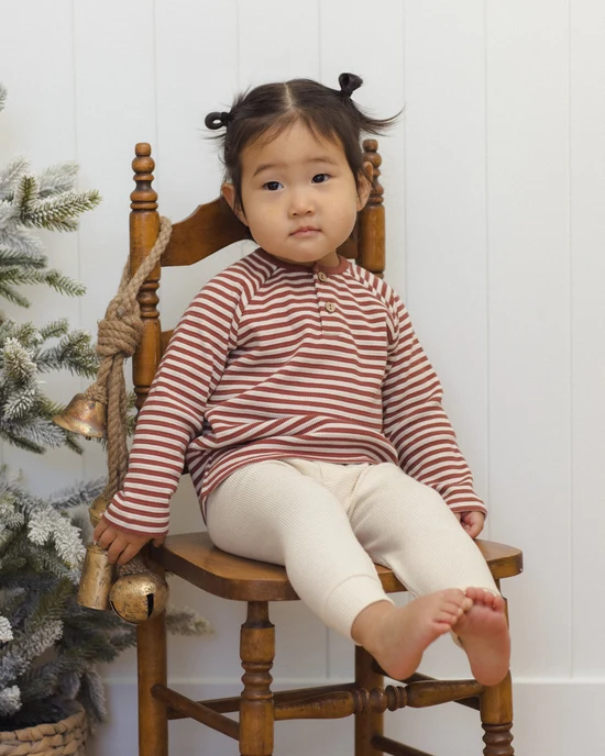 Henley Knit Top - Candy Stripe