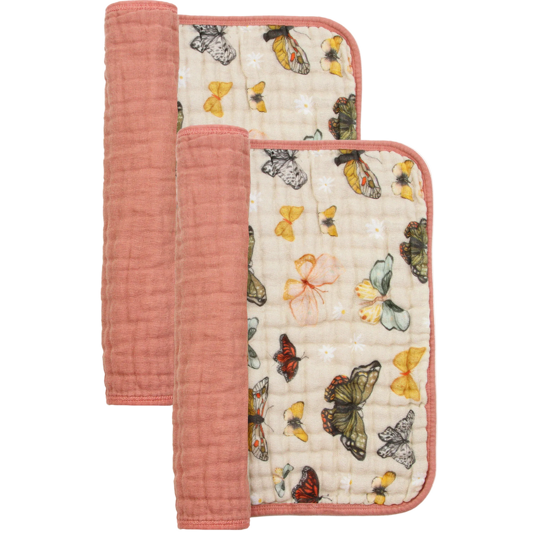 Amelia + Rose Cloud Muslin Burp Cloth S/2