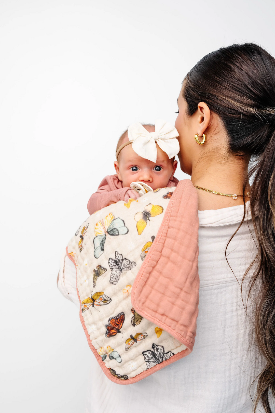 Amelia + Rose Cloud Muslin Burp Cloth S/2