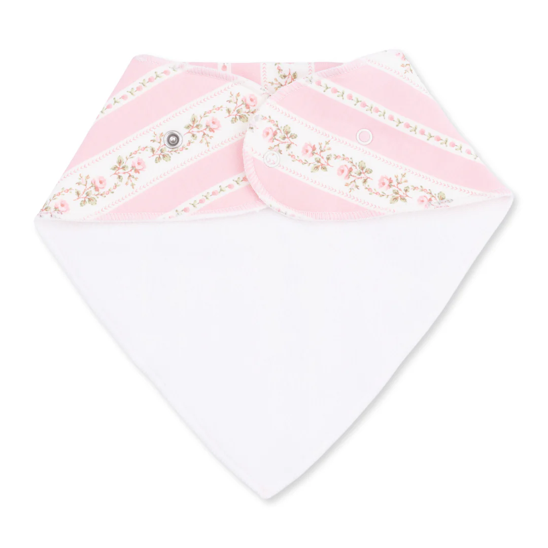 Bandana Bib - Pink Antoinette Stripe