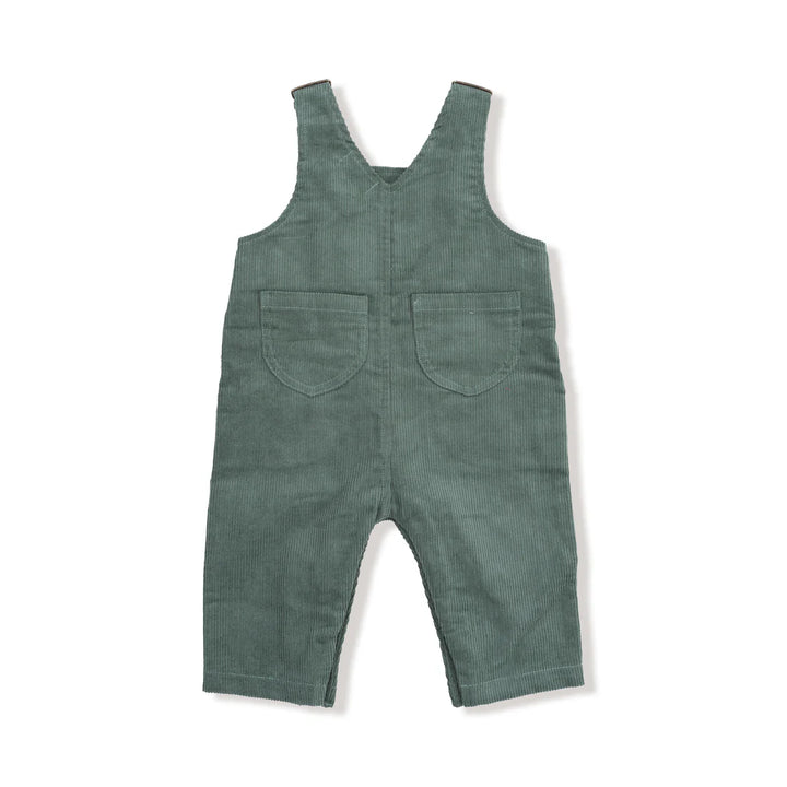 Dark Ivy Corduroy Overalls w/ Apple Applique