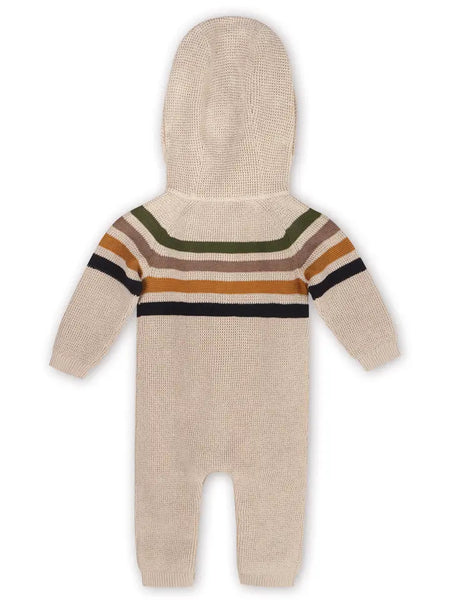 Striped Hooded Organic Knit Jumpsuit