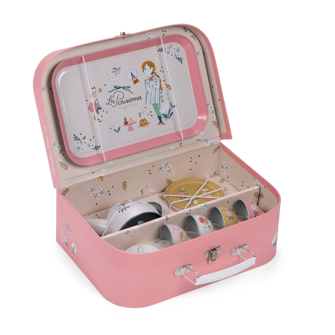 Parisiennes Tin Tea Set in Suitcase