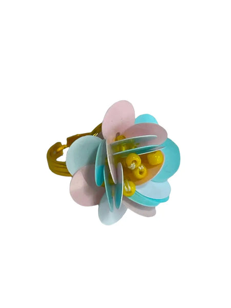 Cotton Candy Flower Power Adjustable Ring