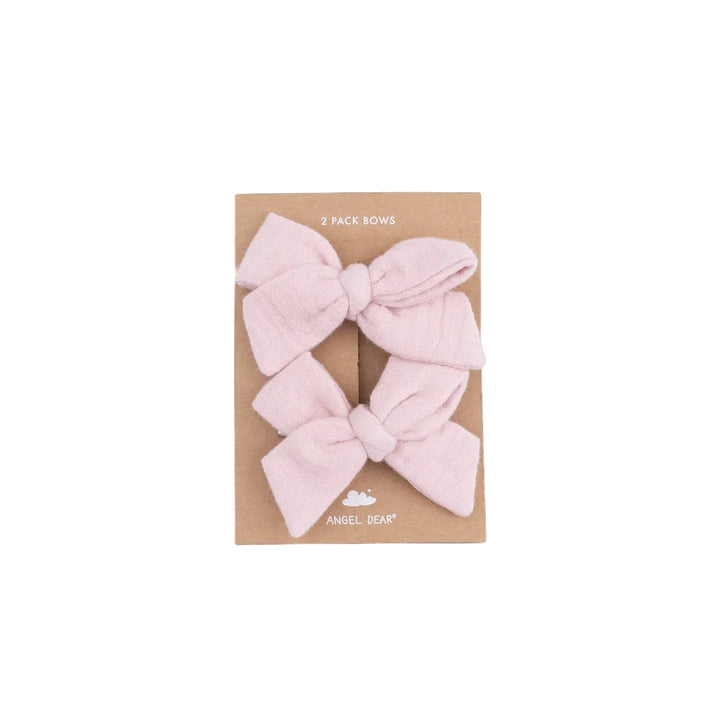 Solid Muslin 2-Pack Bow Clips