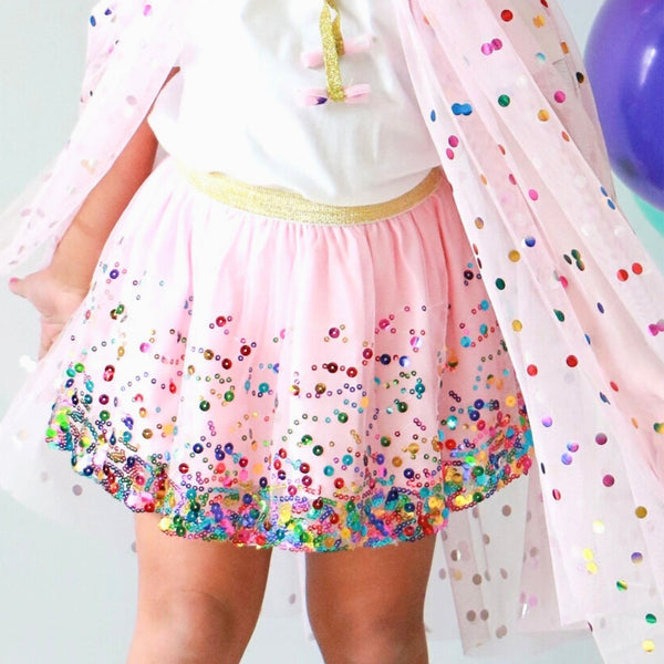 Pink Tulle Confetti Cape