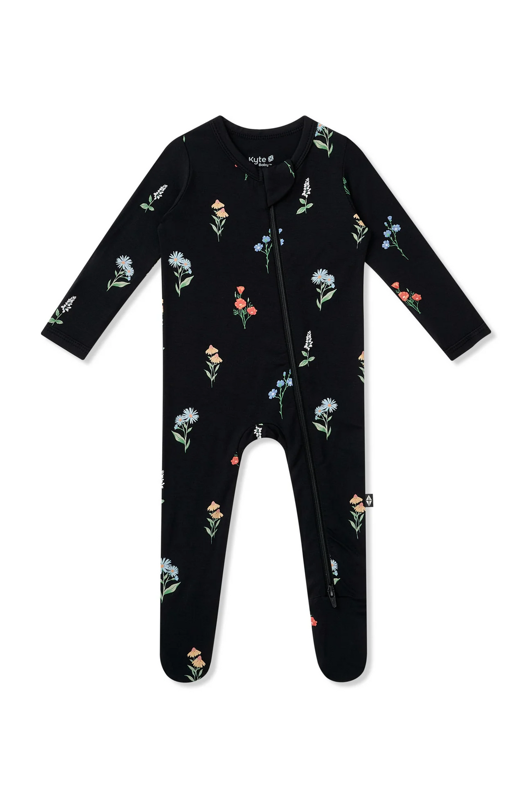 Midnight Wildflower Zippered Footie