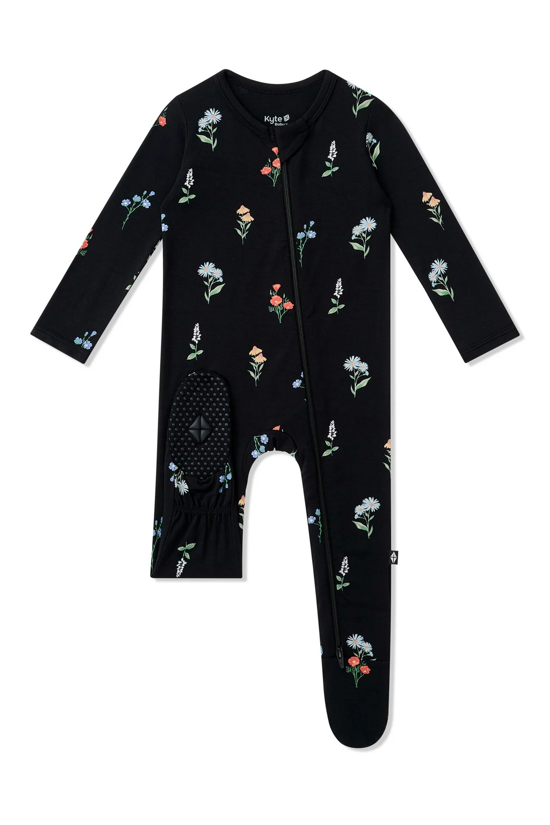Midnight Wildflower Zippered Footie