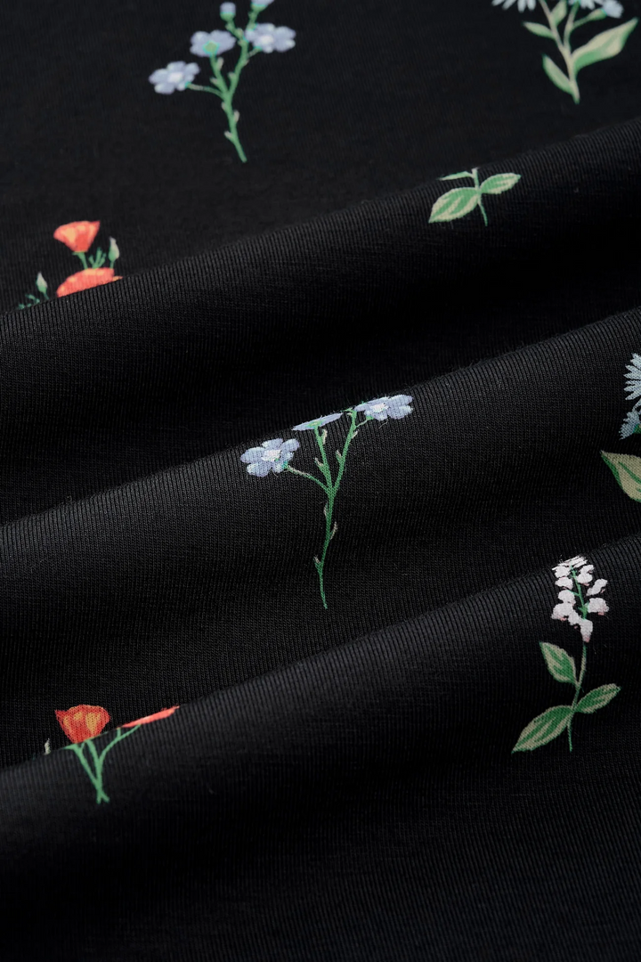 Midnight Wildflower Zippered Footie