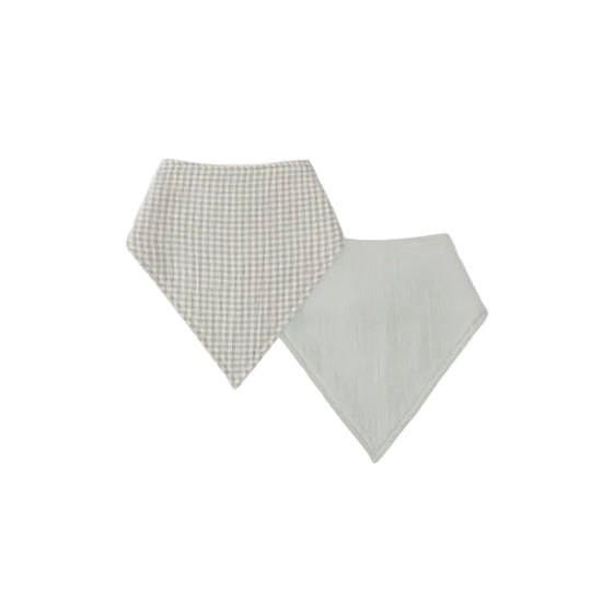 Sage + Sage Gingham Bandana Bib Scarf S/2