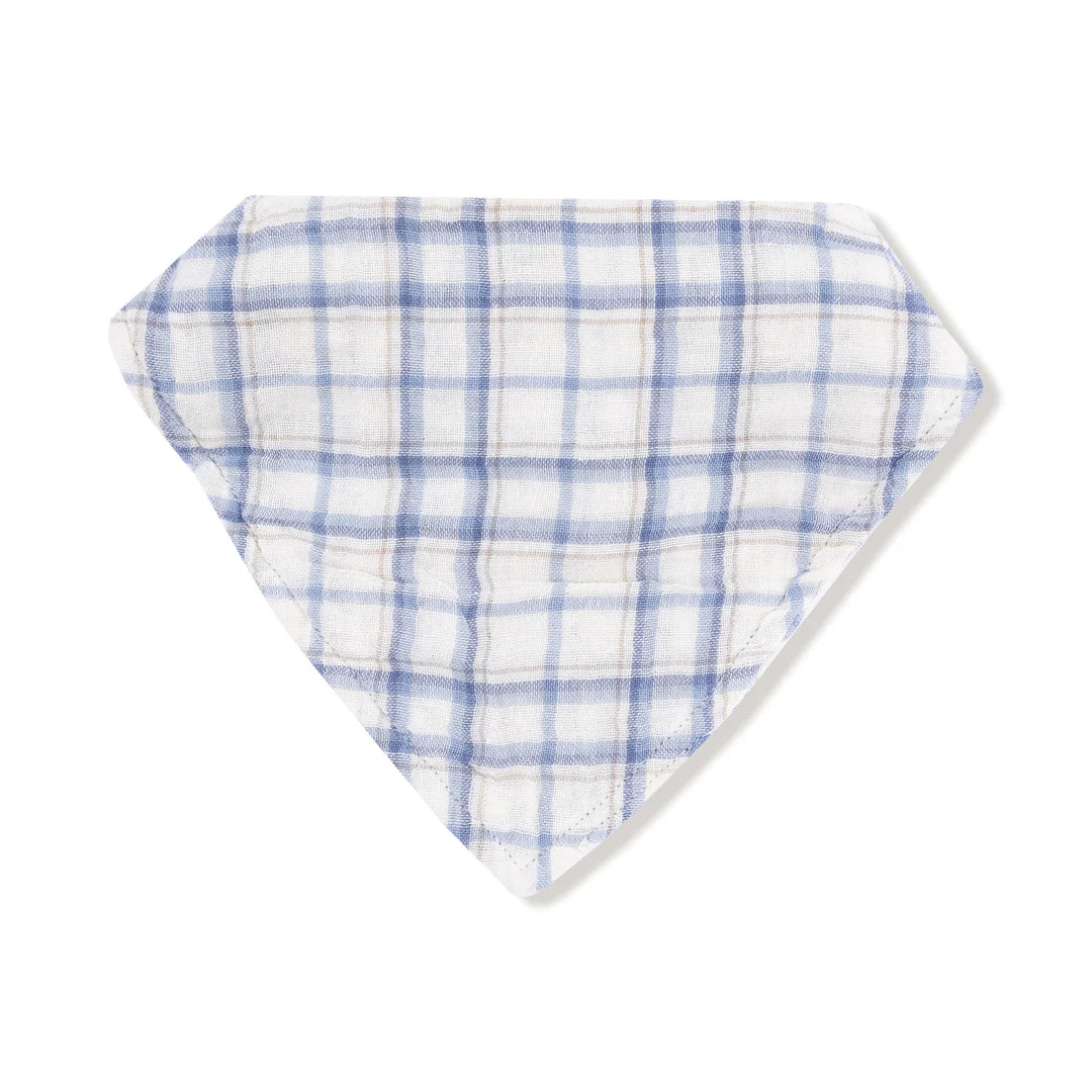 Blue Plaid Bandana Bib