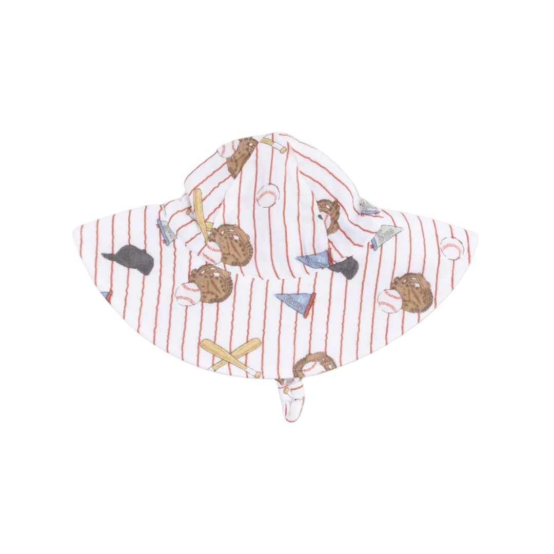 Vintage Baseball Stripe Wide Brim Sun Hat
