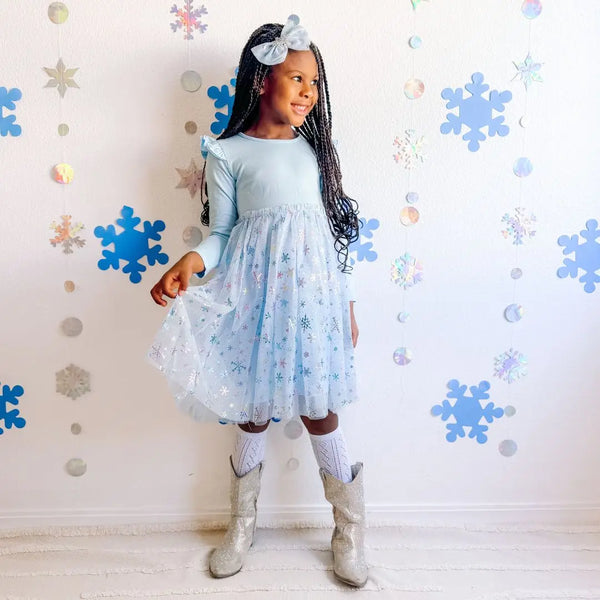 Snow Shimmer L/S Tutu Dress