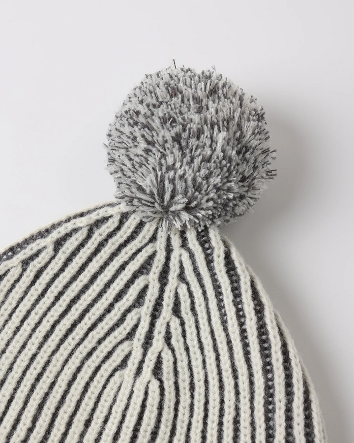 Beanie w/ Pom - Midnight Stripe