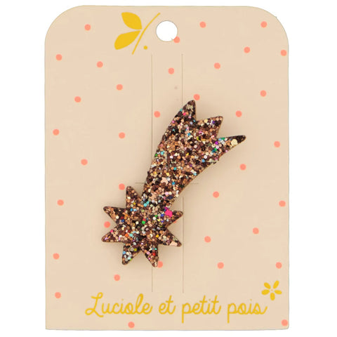 Shooting Star Brooch - Bronze Glitter