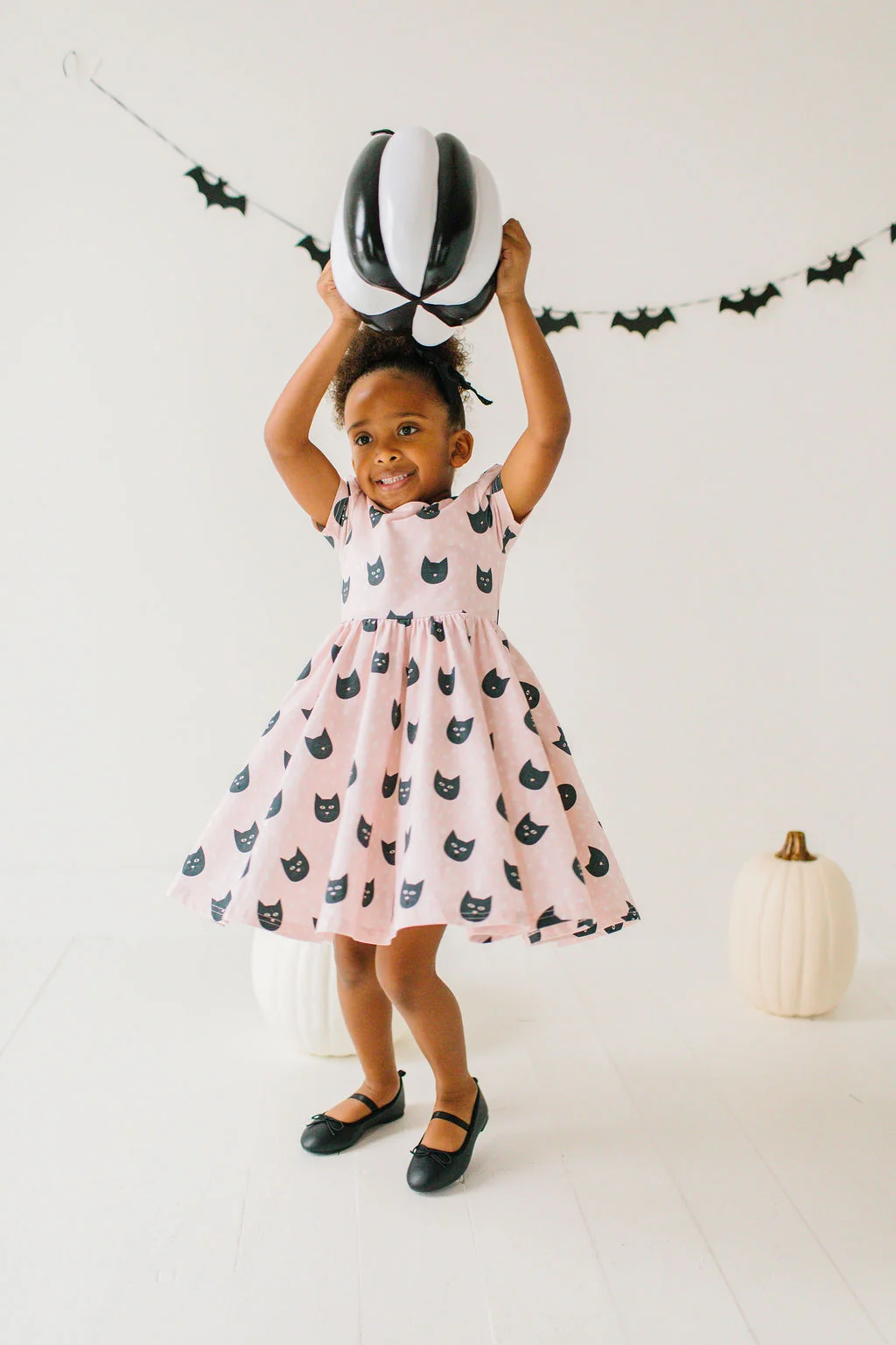 Puff Sleeve Dress - Black Cat