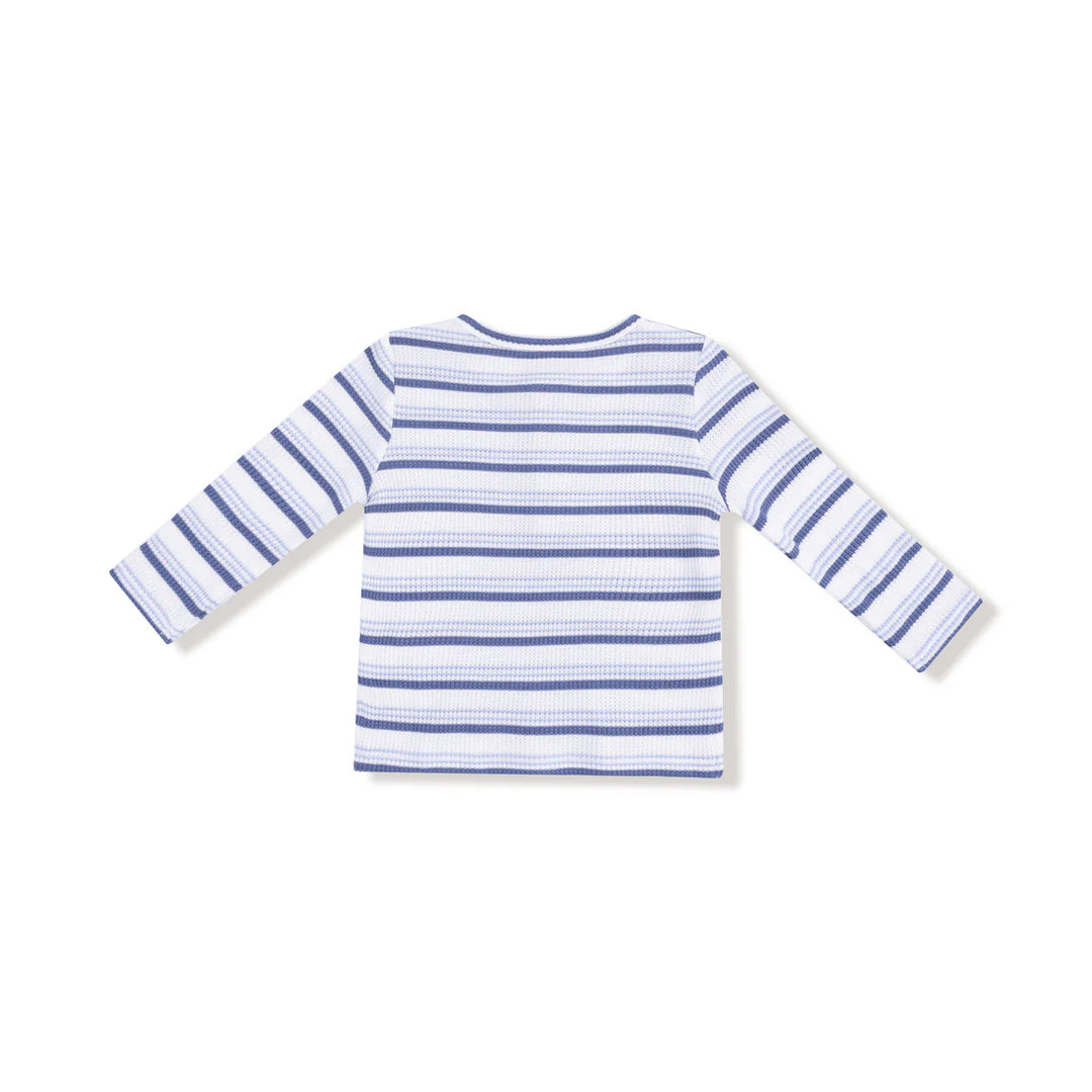 Blue Vintage Stripe L/S Henley