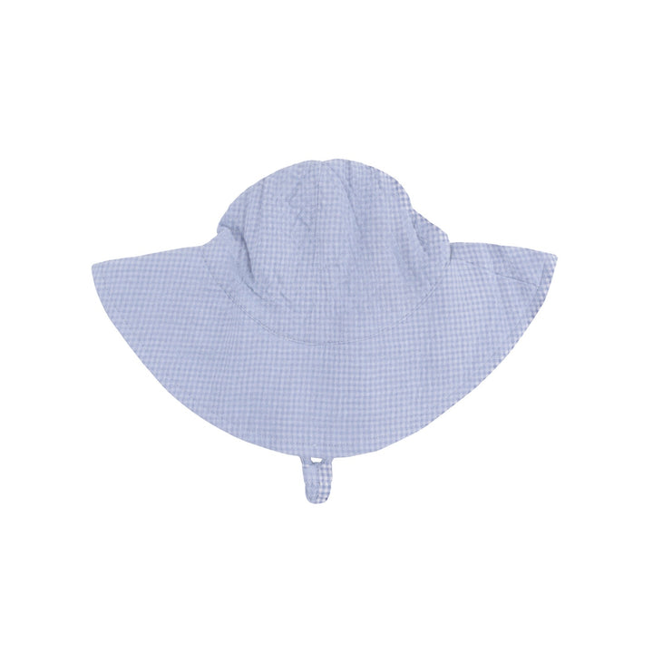 Blue Blizzard Micro Gingham Wide Brim Sun Hat