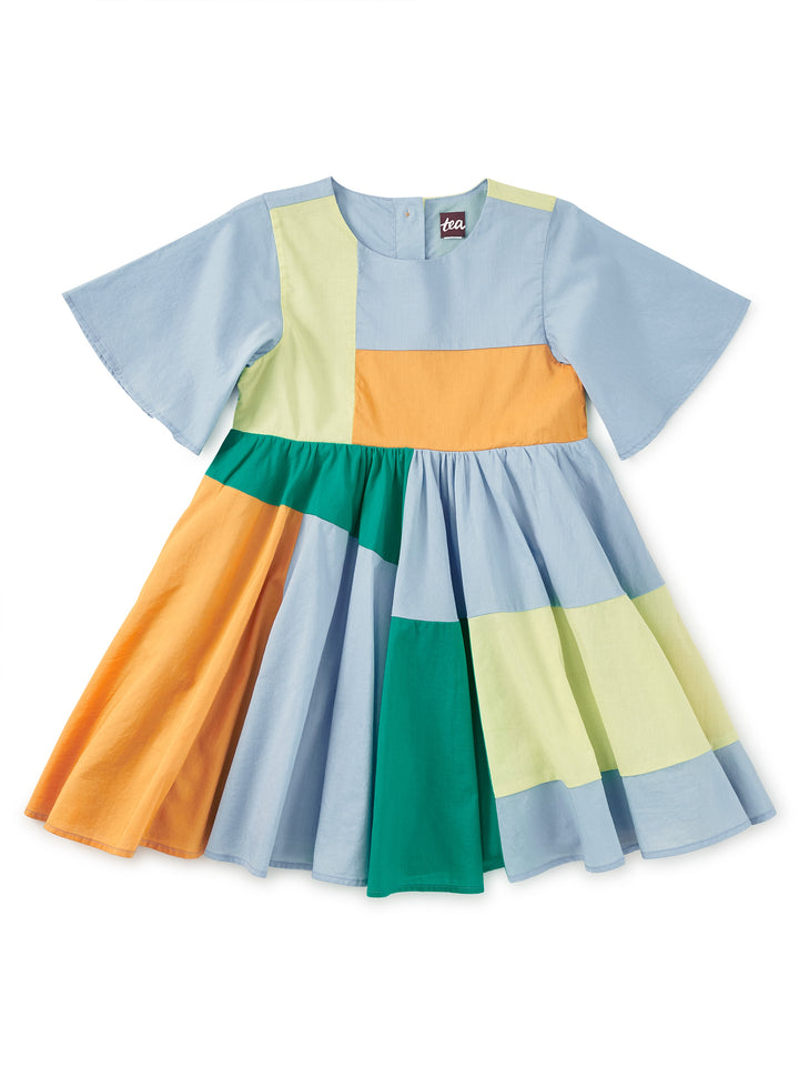 Scenic Blue Patchwork Dress