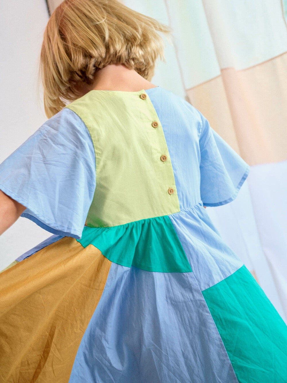 Scenic Blue Patchwork Dress