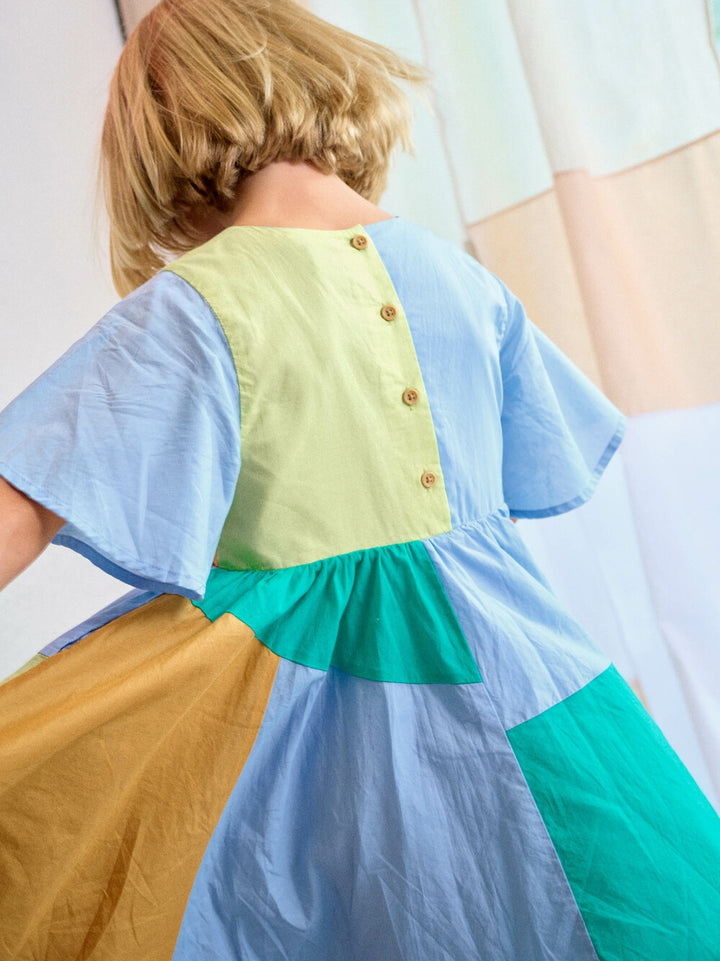 Scenic Blue Patchwork Dress