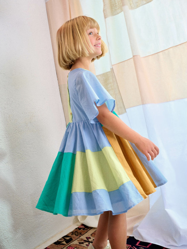 Scenic Blue Patchwork Dress