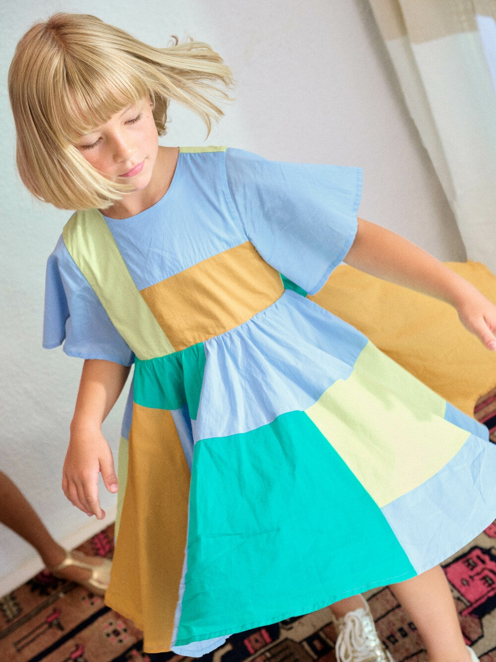 Scenic Blue Patchwork Dress