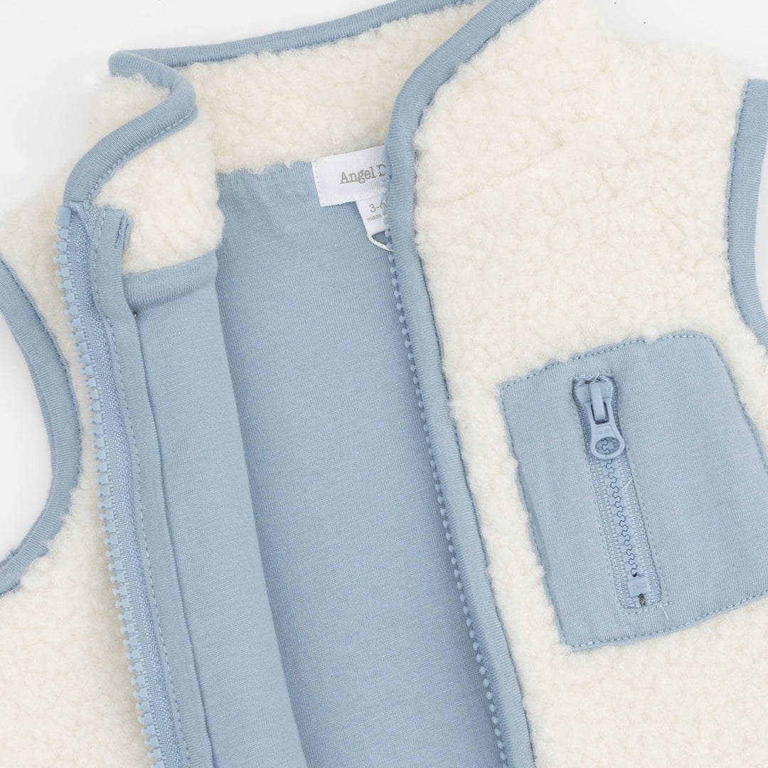 Sherpa Zip Vest - Blue