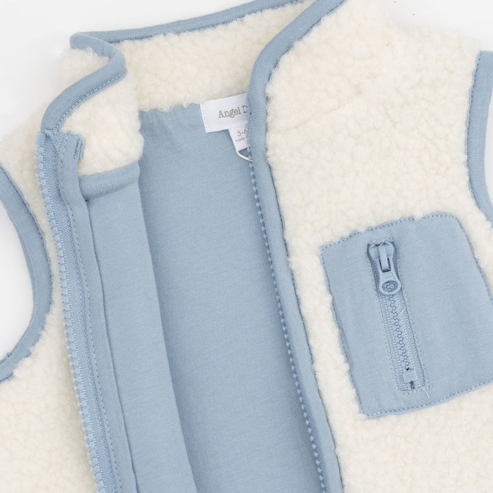 Sherpa Zip Vest - Blue